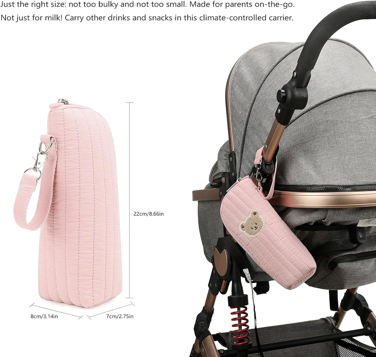 Insulated Baby Bottle Bag Portable Milk Bottle Organizer Stroller Pouch