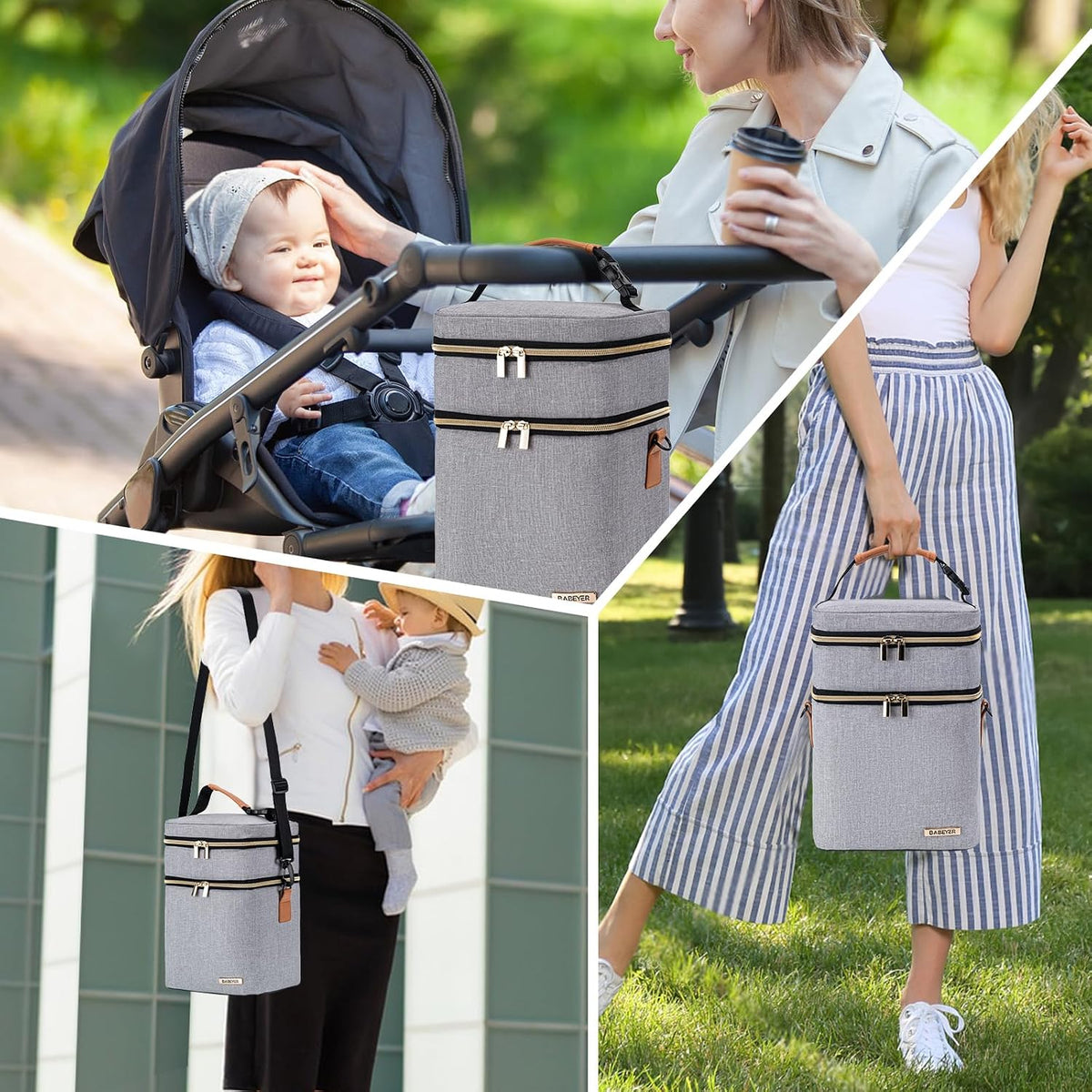 Breastmilk Cooler Bag with Ice Pack Fits 6 Baby Bottles Up to 9 Ounce