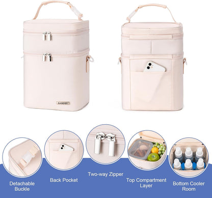 Breastmilk Cooler Bag with Ice Pack Fits 6 Baby Bottles Up to 9 Ounce