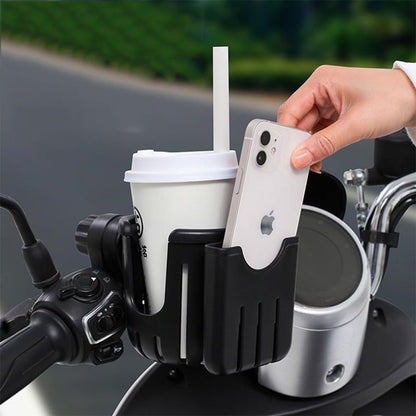 Cup Holder with Phone Holder for Walker,Bike,Wheelchair,Stroller,Adjustable Drink Holder with Phone Holder,Black