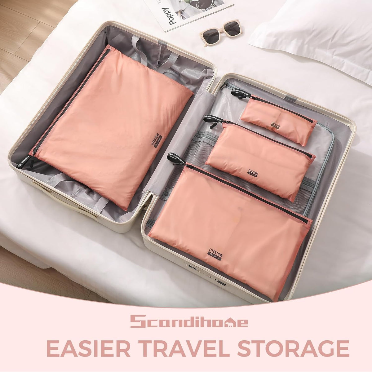 Packing Cubes for Travel Ultralight Luggage Organizer Bag Durable Travel Bags Waterproof Zipper Suitcase Bags Set for Travel Accessories and Essentials (4 Pack) (Purple)