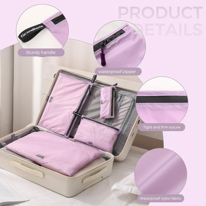 Packing Cubes for Travel Ultralight Luggage Organizer Bag Durable Travel Bags Waterproof Zipper Suitcase Bags Set for Travel Accessories and Essentials (4 Pack) (Purple)