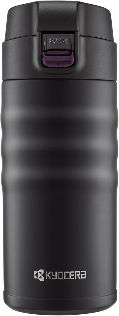 12oz. Ceramic Coated Interior, Double Wall Vacuum Insulated, Stainless Steel Travel Mug-Matt Black | Ceramic-Coated Travel Mug: Slim, Vacuum Insulated Stainless Steel Thermos for Pure Flavor, Spill-Proof, 12oz & 17oz