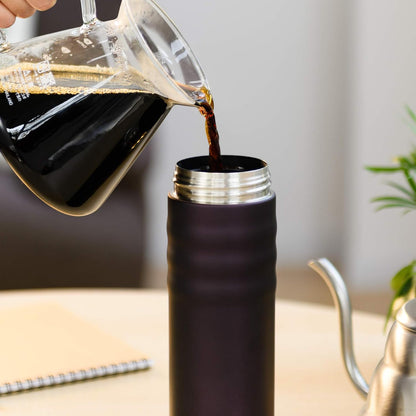 12oz. Ceramic Coated Interior, Double Wall Vacuum Insulated, Stainless Steel Travel Mug-Matt Black | Ceramic-Coated Travel Mug: Slim, Vacuum Insulated Stainless Steel Thermos for Pure Flavor, Spill-Proof, 12oz & 17oz