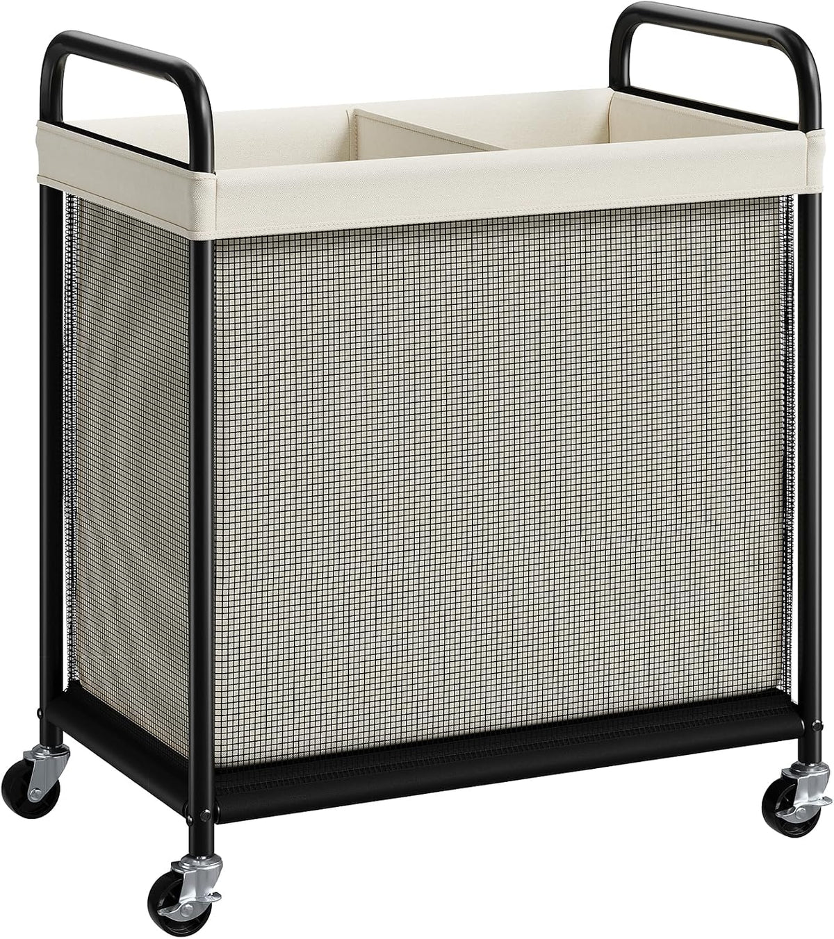Laundry Hamper 2 Section, 100L Rolling Laundry Sorter with Wheels