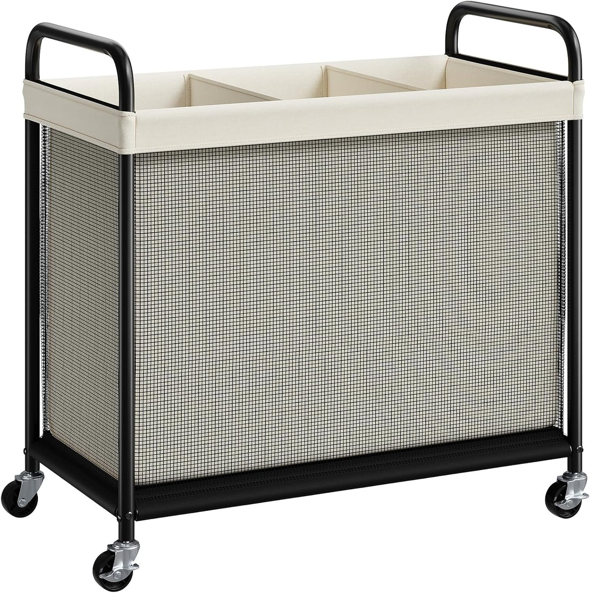 Laundry Hamper 2 Section, 100L Rolling Laundry Sorter with Wheels