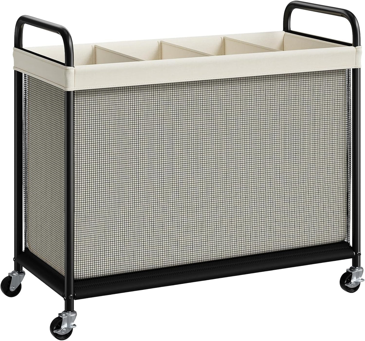 Laundry Hamper 2 Section, 100L Rolling Laundry Sorter with Wheels