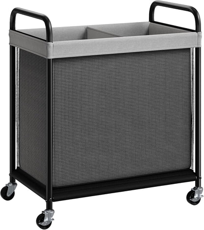 Laundry Hamper 2 Section, 100L Rolling Laundry Sorter with Wheels