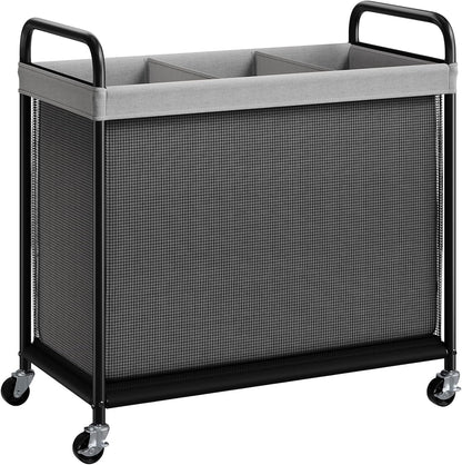 Laundry Hamper 2 Section, 100L Rolling Laundry Sorter with Wheels