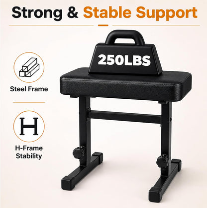Adjustable Piano Bench, Keyboard Bench Seat with Padded PU Leather Cushion, H-Frame Piano Stool Chair, 4-Level Height Adjustable 18.1-21.3 in, 250lb Capacity, Black