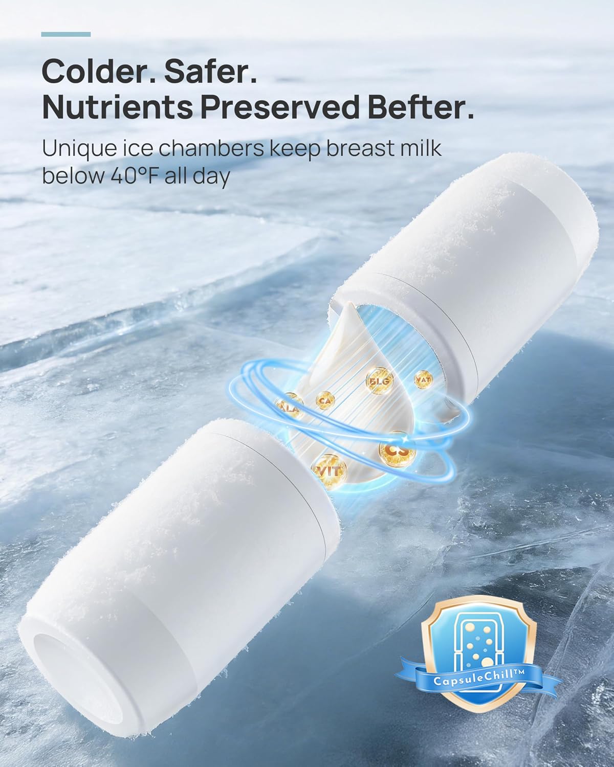 360 CapsuleChill Breastmilk Cooler with Stainless Steel Bottles