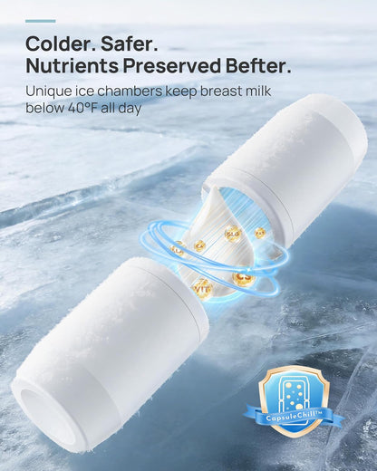 360 CapsuleChill Breastmilk Cooler with Stainless Steel Bottles