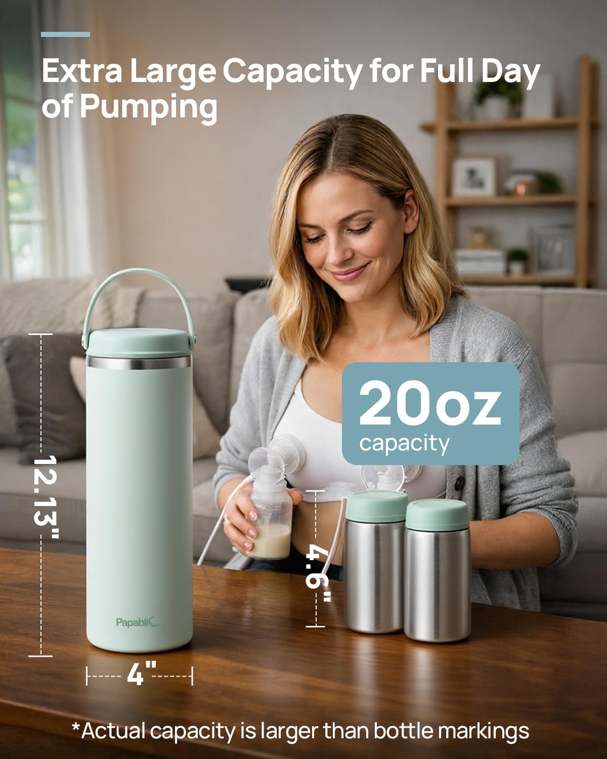 360 CapsuleChill Breastmilk Cooler with Stainless Steel Bottles