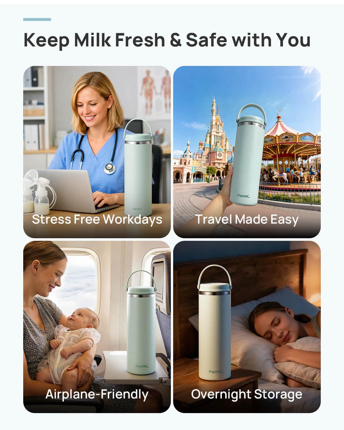 360 CapsuleChill Breastmilk Cooler with Stainless Steel Bottles