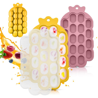 Baby Food Freezer Trays | BPA-Free, Food-Grade Silicone Freezer Molds with 2 Trays(18 Holes) | Silicone Freezer Trays with Lid and Baby Food Freezer Tray for Baby Food Storage Containers Freezer