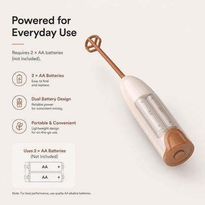 Handheld Electric Baby Formula Mixer with 2 Stirring Sticks, Battery Operated Bottle Mixer, Portable Low-Speed Stirrer for Baby Bottles, Formula, Protein Powder, Coffee, Home, Travel and Office Use