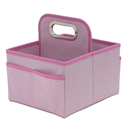 Portable Nursery Caddy - Essential Lightweight Storage Bin with Multiple Compartments - Easy Storage/Organization Solution, Beige