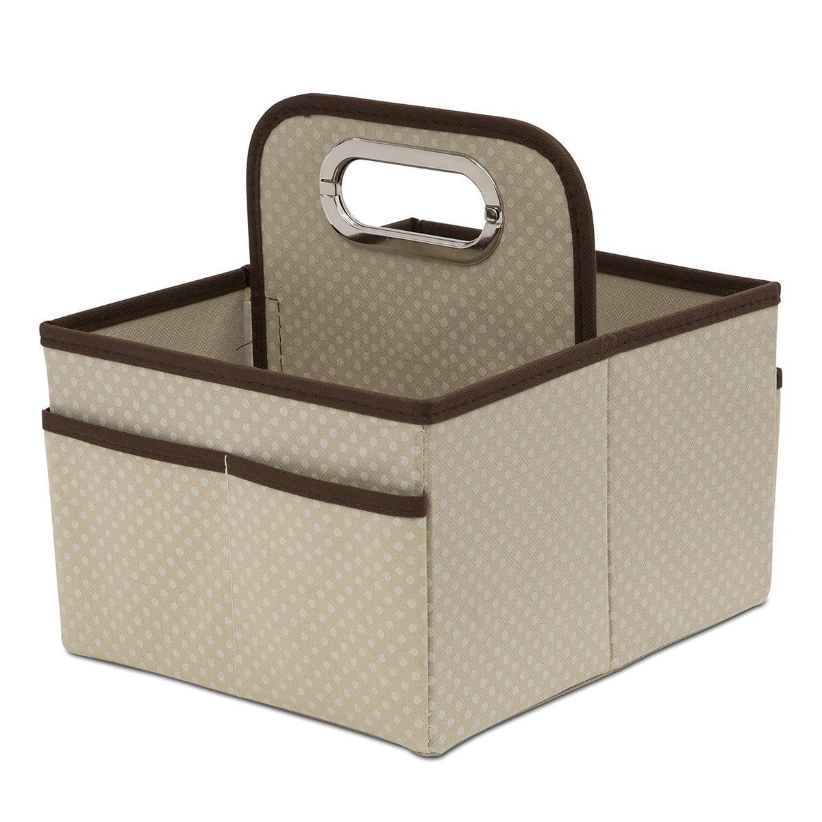 Portable Nursery Caddy - Essential Lightweight Storage Bin with Multiple Compartments - Easy Storage/Organization Solution, Beige