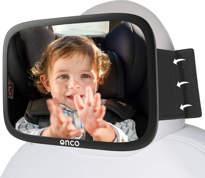 Baby Car Mirror for Fixed Headrests - Tesla-Compatible Non-Slip Mirror