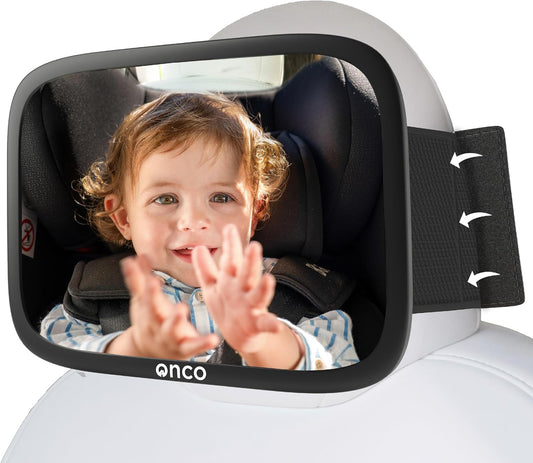 Baby Car Mirror for Fixed Headrests - Tesla-Compatible Non-Slip Mirror