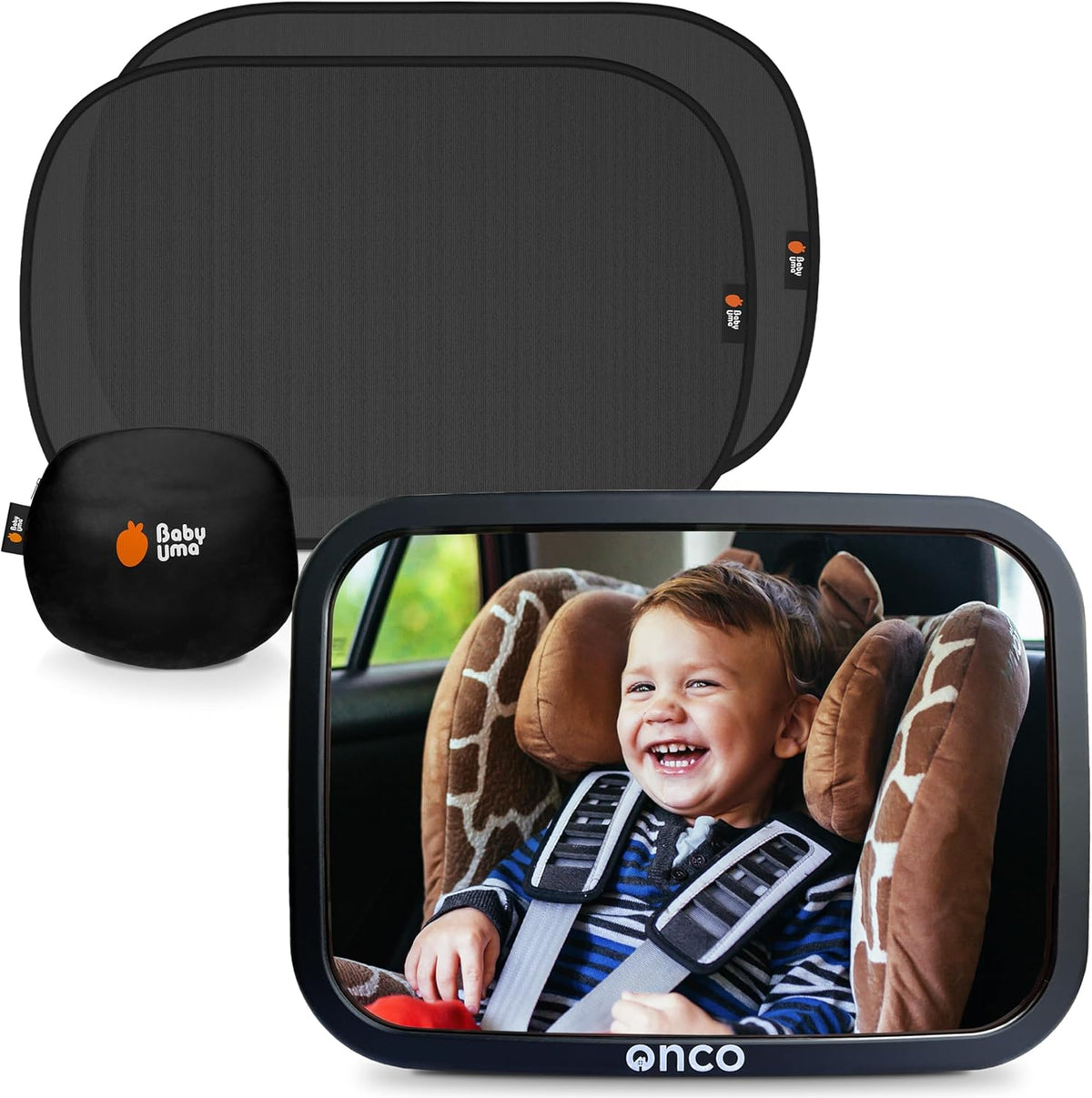 Baby Car Mirror for Fixed Headrests - Tesla-Compatible Non-Slip Mirror