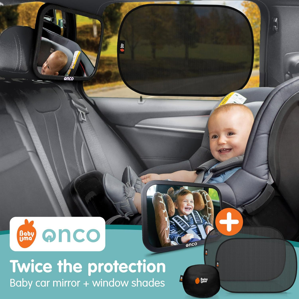 Baby Car Mirror for Fixed Headrests - Tesla-Compatible Non-Slip Mirror