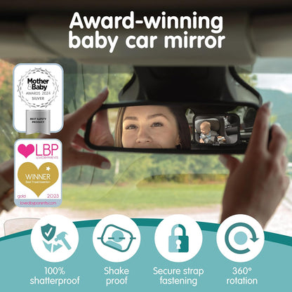 Baby Car Mirror for Fixed Headrests - Tesla-Compatible Non-Slip Mirror