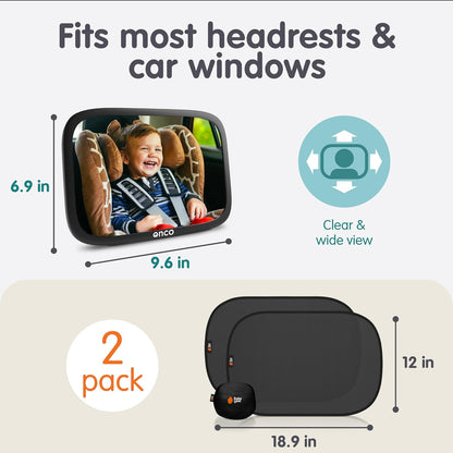 Baby Car Mirror for Fixed Headrests - Tesla-Compatible Non-Slip Mirror