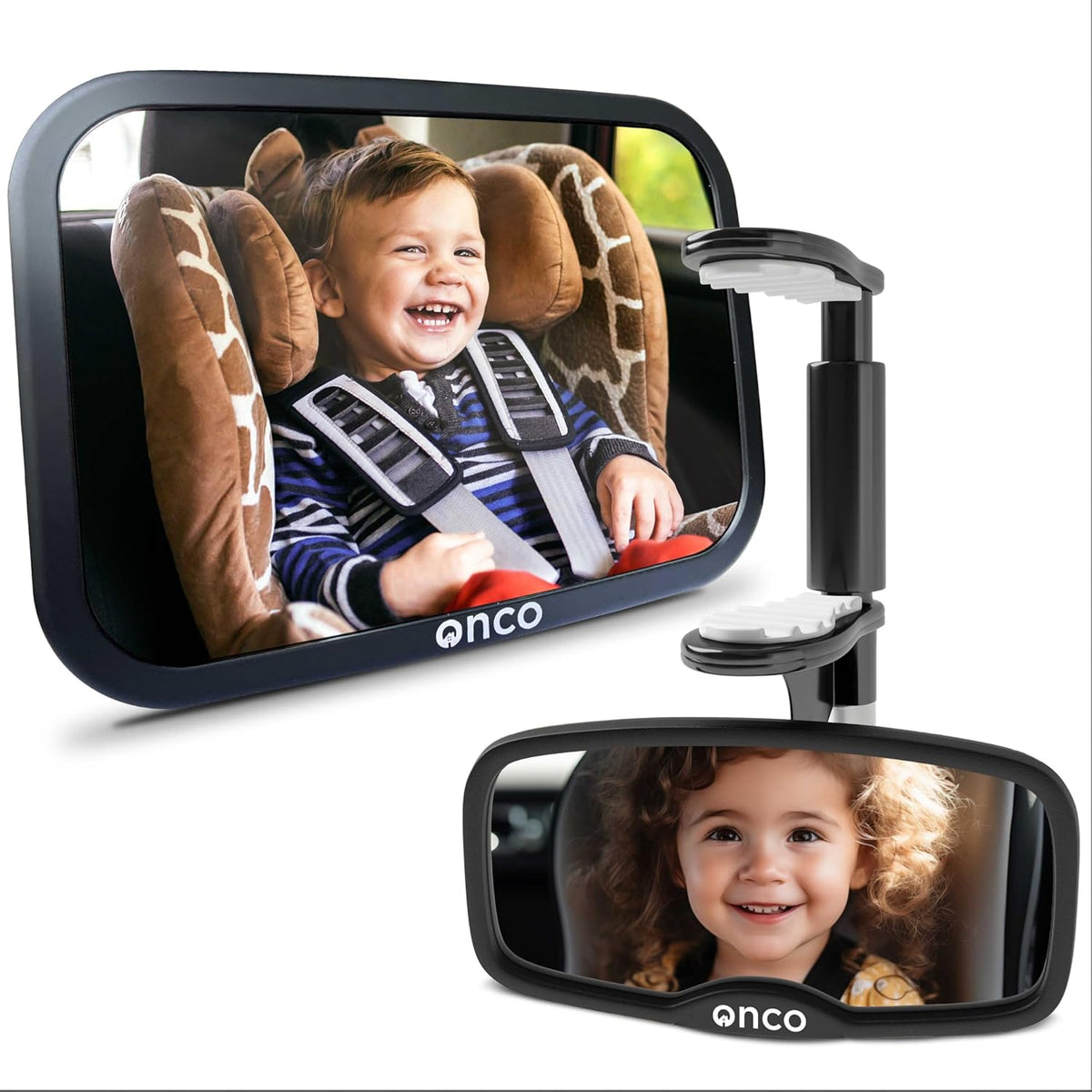 Baby Car Mirror for Fixed Headrests - Tesla-Compatible Non-Slip Mirror