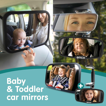 Baby Car Mirror for Fixed Headrests - Tesla-Compatible Non-Slip Mirror