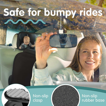 Baby Car Mirror for Fixed Headrests - Tesla-Compatible Non-Slip Mirror