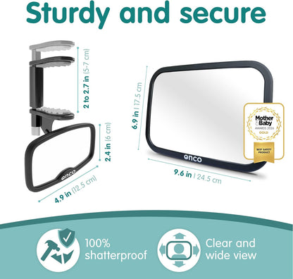 Baby Car Mirror for Fixed Headrests - Tesla-Compatible Non-Slip Mirror