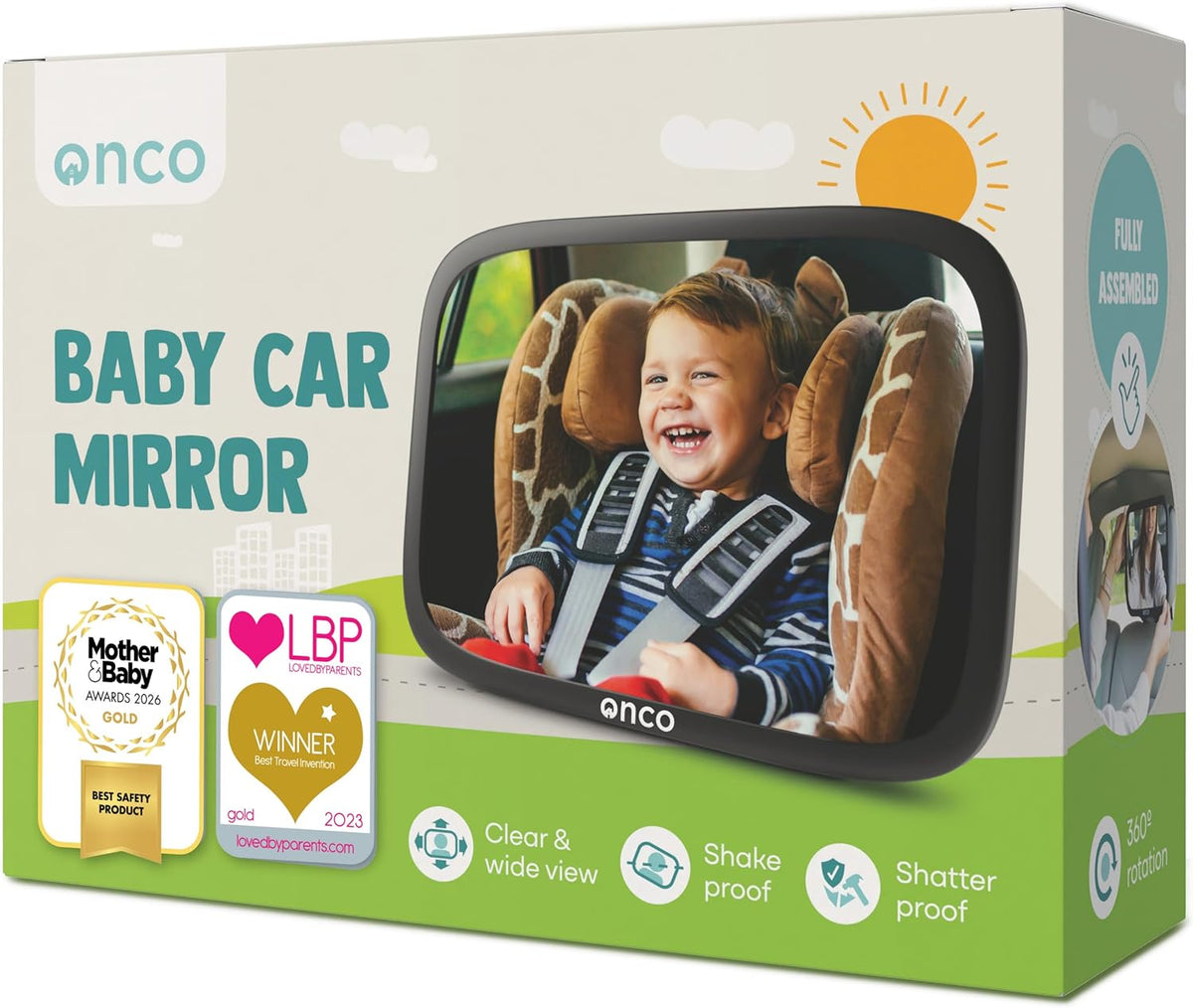 Baby Car Mirror for Fixed Headrests - Tesla-Compatible Non-Slip Mirror