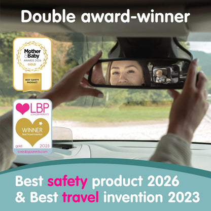 Baby Car Mirror for Fixed Headrests - Tesla-Compatible Non-Slip Mirror