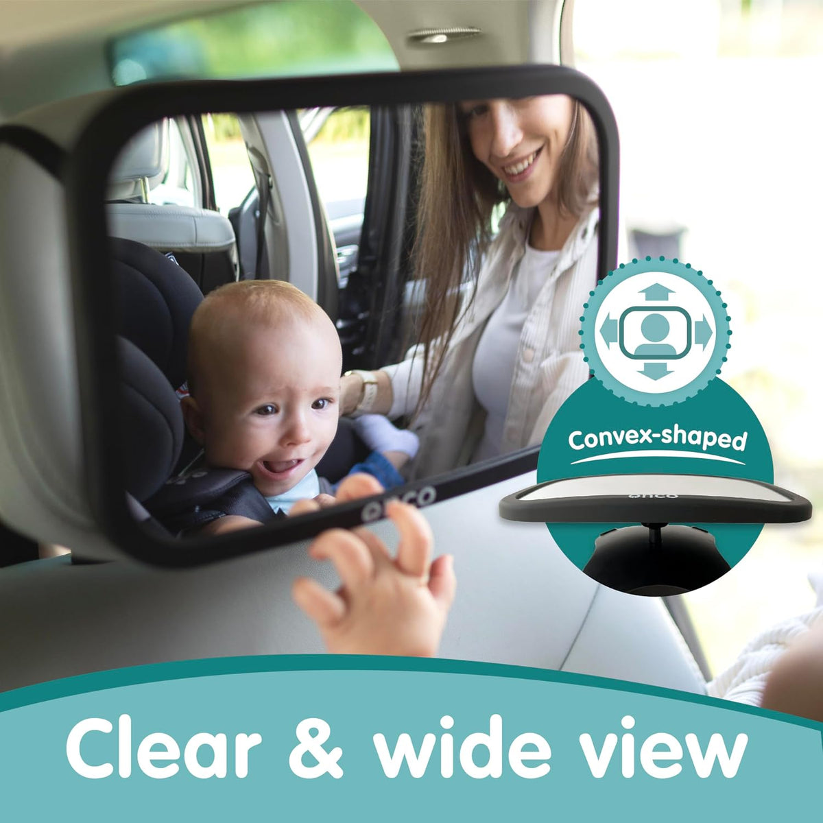 Baby Car Mirror for Fixed Headrests - Tesla-Compatible Non-Slip Mirror