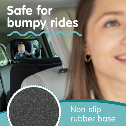 Baby Car Mirror for Fixed Headrests - Tesla-Compatible Non-Slip Mirror