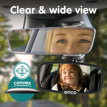 Baby Car Mirror for Fixed Headrests - Tesla-Compatible Non-Slip Mirror