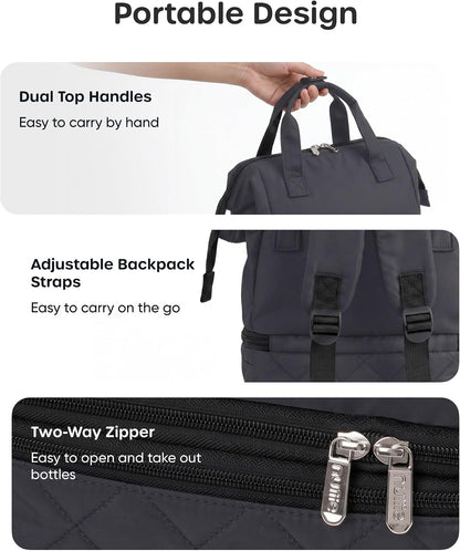 Wearable Breast Pump Bag with Cooler Compartment, Grey