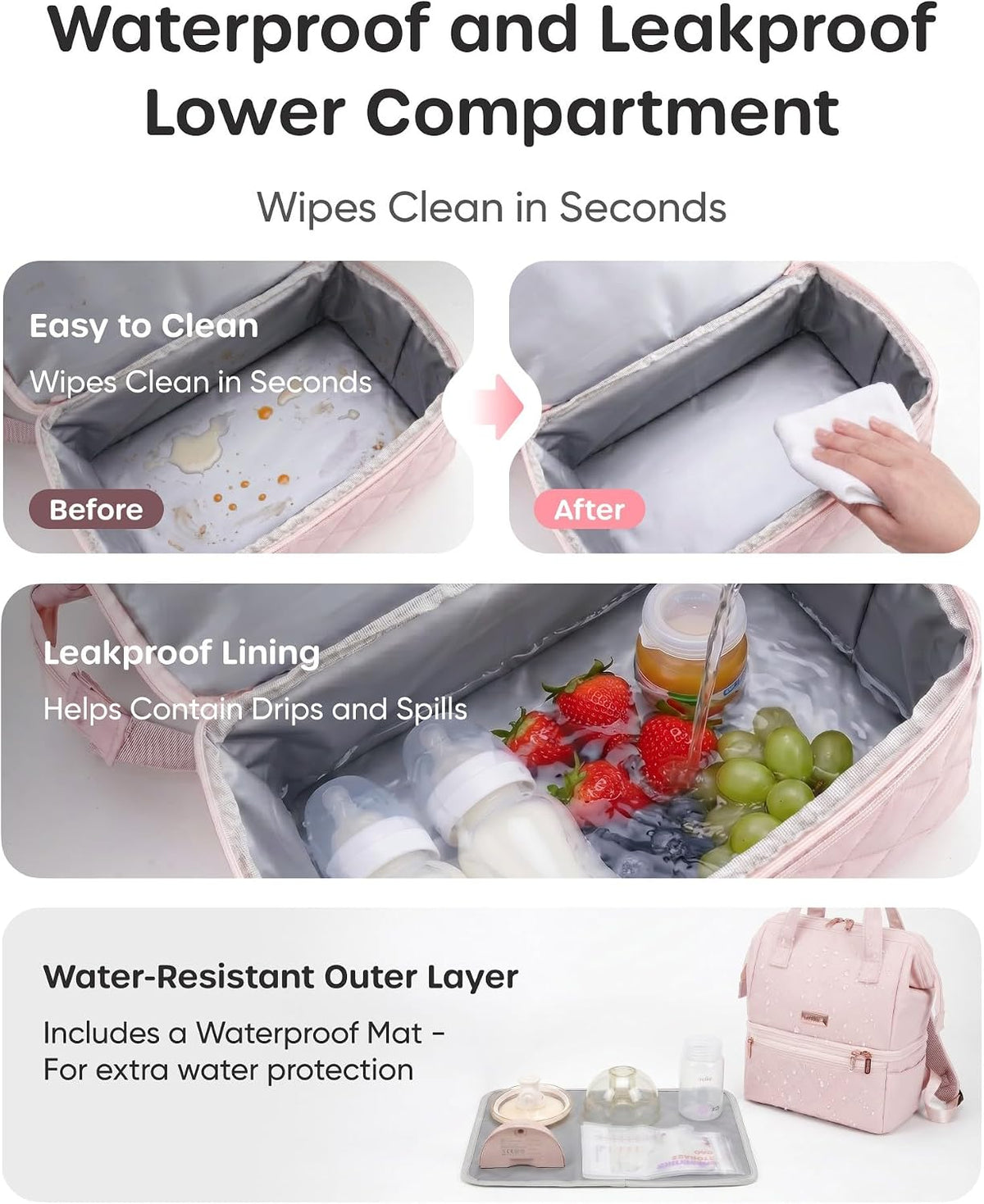 Wearable Breast Pump Bag with Cooler Compartment, Grey