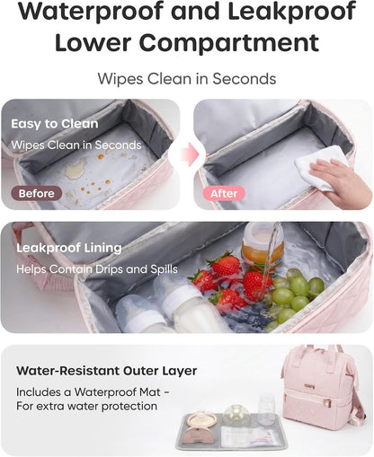 Wearable Breast Pump Bag with Cooler Compartment, Grey