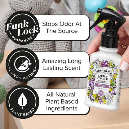Baby- Little Stinker Diaper Pail Deodorizer Spray, 3.4 Fl Oz, Up to 150 Uses, Odor Freshener with Essential Oils, Nursery Essentials, Lavender, Bergamot, Eucalyptus & Vanilla Scent