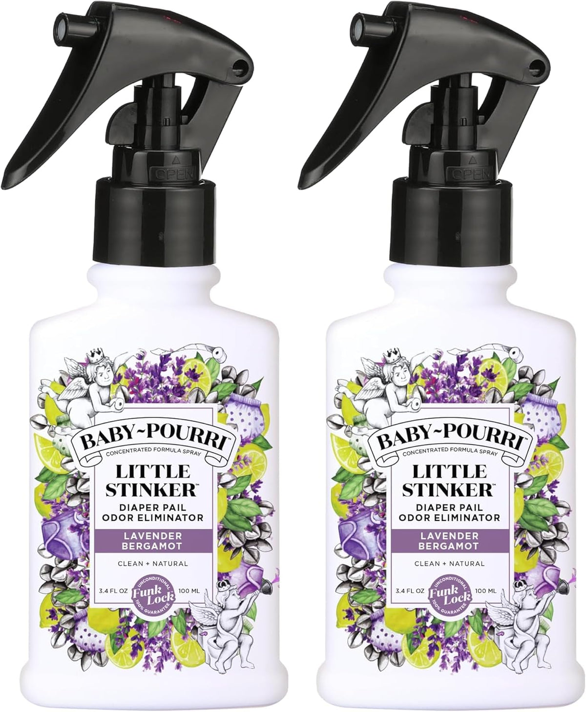 Baby- Little Stinker Diaper Pail Deodorizer Spray, 3.4 Fl Oz, Up to 150 Uses, Odor Freshener with Essential Oils, Nursery Essentials, Lavender, Bergamot, Eucalyptus & Vanilla Scent