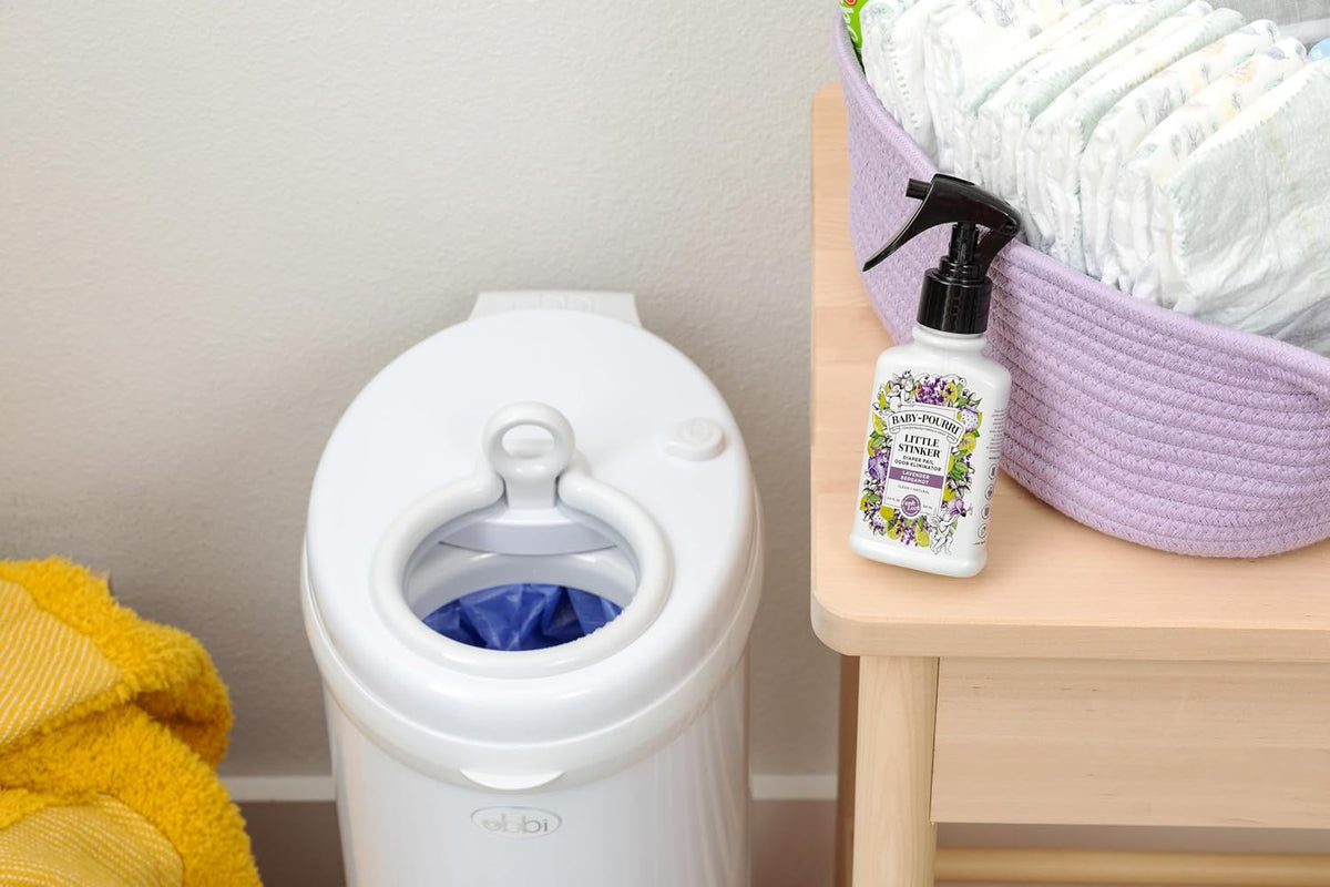 Baby- Little Stinker Diaper Pail Deodorizer Spray, 3.4 Fl Oz, Up to 150 Uses, Odor Freshener with Essential Oils, Nursery Essentials, Lavender, Bergamot, Eucalyptus & Vanilla Scent