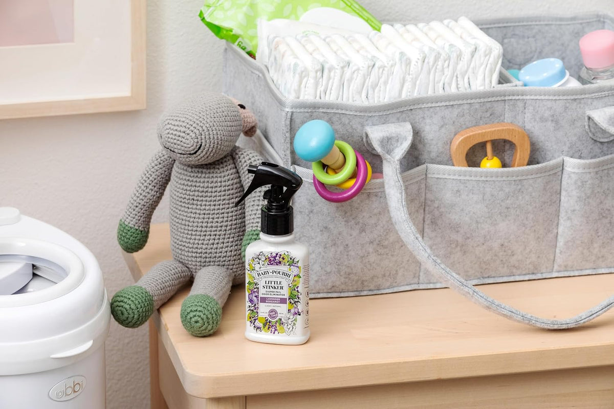 Baby- Little Stinker Diaper Pail Deodorizer Spray, 3.4 Fl Oz, Up to 150 Uses, Odor Freshener with Essential Oils, Nursery Essentials, Lavender, Bergamot, Eucalyptus & Vanilla Scent