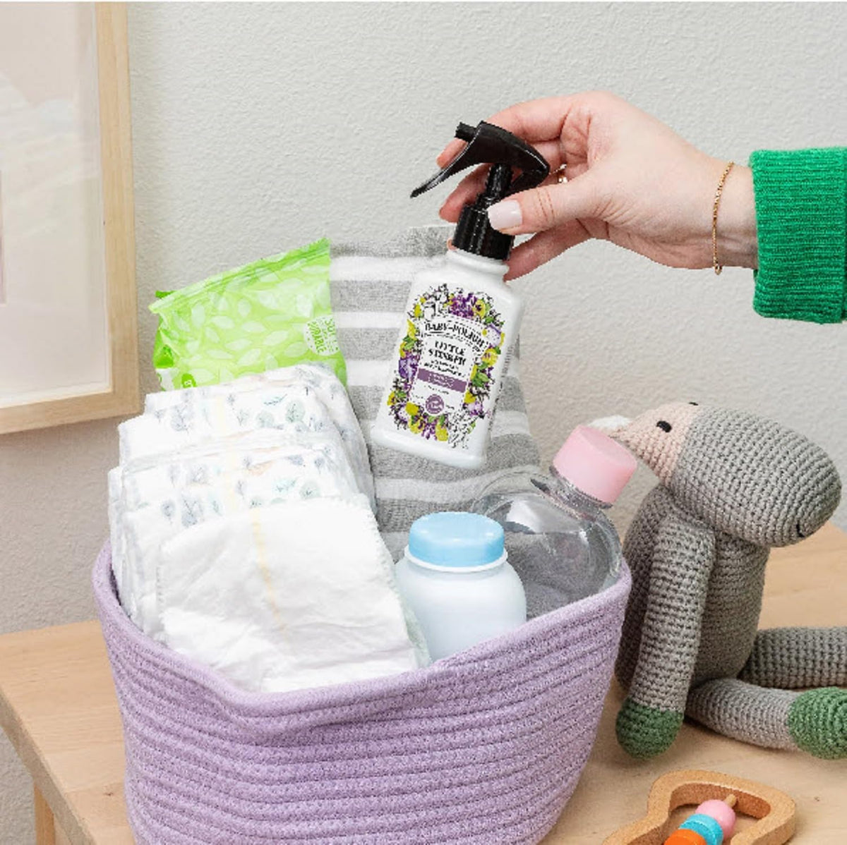 Baby- Little Stinker Diaper Pail Deodorizer Spray, 3.4 Fl Oz, Up to 150 Uses, Odor Freshener with Essential Oils, Nursery Essentials, Lavender, Bergamot, Eucalyptus & Vanilla Scent