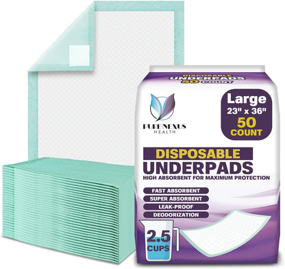 Disposable Bed Pads with Adhesive for Adults and Kids 17 x 24 - Super Absorbent Waterproof Incontinence Underpads, Chuck Pads, Chux Pads, Changing Pads for Baby, Pee Pads
