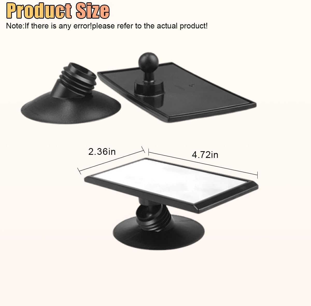 Car Interior Rearview Baby Mirror, Adjustable Wide Angle Windshield Backseat Mirror with Suction Cup, Universal Car Safety Rearview Accessories for Viewing Rear Passengers (HD-155)