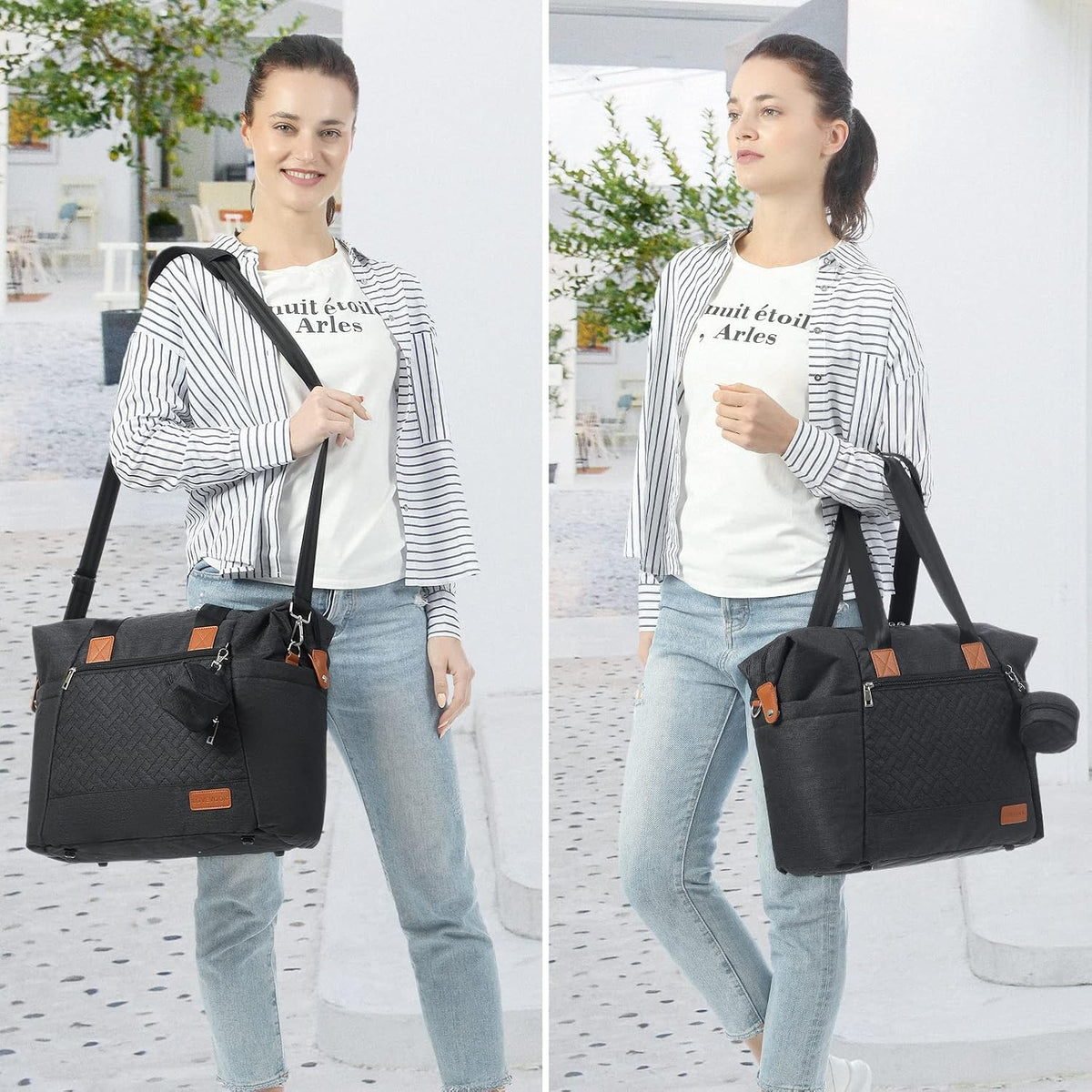 Diaper Bag Tote, Baby Diaper Bag Waterproof Travel Diaper Tote with Changing Pad