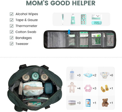 Diaper Bag Tote, Baby Diaper Bag Waterproof Travel Diaper Tote with Changing Pad