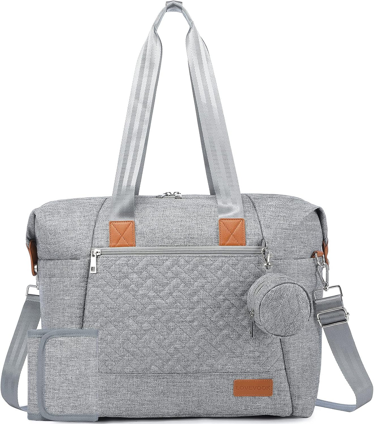 Diaper Bag Tote, Baby Diaper Bag Waterproof Travel Diaper Tote with Changing Pad
